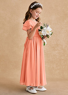 Azazie Ali Flower Girl Dresses Sunset A-Line Pleated Chiffon Dress image5