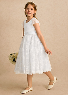 Azazie Maisie Flower Girl Klänningar Klänning A-linje i Spets image6