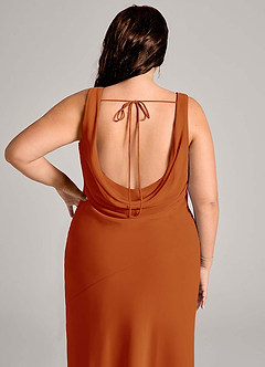 Azazie Rylina Bridesmaid Dresses Paprika Mermaid Pleated Chiffon Dress image12