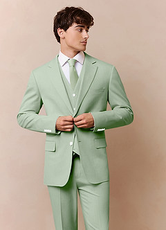 front James Dusty Sage Structured Stretch 3-piece suit