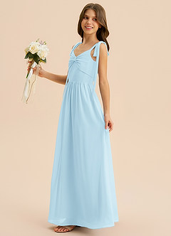 Azazie Izzy Junior Klä av A-Line i Chiffong Plisserad image5