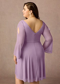 Azazie Teraso 신부의 어머니 드레스 A라인 망사 무릎 길이 드레스 image15