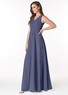 Azazie Flora Bridesmaid Dresses Stormy A-Line Pleated Chiffon Dress image3