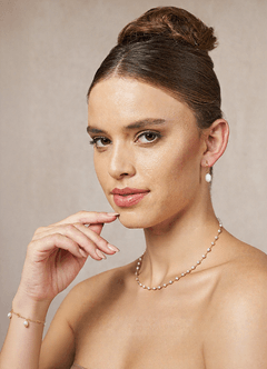 front Conjunto de joyas de hilo de perlas