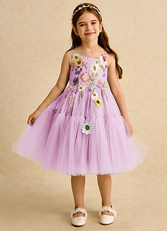 Azazie Osea Robe Demoiselle D'honneur Fillette Robe Princesse en Tulle Plissée Rose Bonbon image6