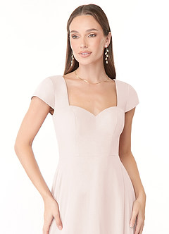 Azazie Hainsly Bridesmaid Dresses Rose Petal A-Line Sweetheart Neckline Chiffon Dress image5