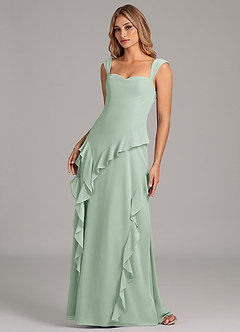 Azazie Sloane Bridesmaid Dresses Agave A-Line Sweetheart Neckline Chiffon Dress image6