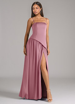 Azazie Adeline Bridesmaid Dresses Vintage Mauve A-Line Strapless Stretch Satin Convertible Dress image6
