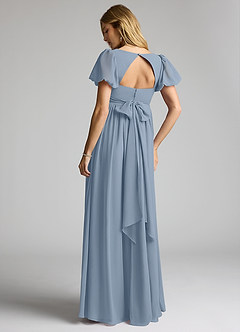 Azazie Madisynn Maternity Bridesmaid Dresses Bow Chiffon Floor-Length Dress image2