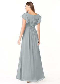 Azazie Daphne Modest Bridesmaid Dresses A-Line Ruffled Chiffon Floor-Length Dress image3