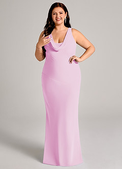 Azazie Rylina Bridesmaid Dresses Candy Pink Mermaid Pleated Chiffon Dress image10