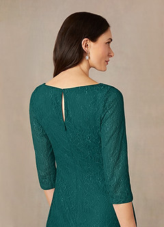 Azazie Lola Mother of the Bride Dresses Peacock Sheath Lace Dress image5