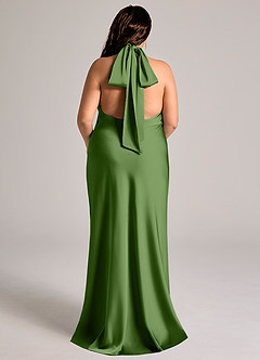 Azazie Velli Brudtärnklänningar Klä av Sjöjungfru i Stretch Satin Hög hals Basilika image8