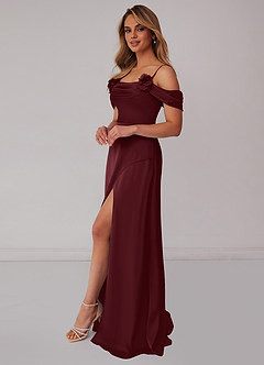 Barbie ♥ Azazie Venta Final Vestido de Barbie Pink de Satén Elástico de Corte en A Convertible con Vestidos sin tirantes image3