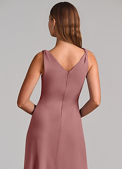 Azazie Nerine Brudtärnklänningar Klä av A-Linje i Chiffong Plisserad Desert Rose image7