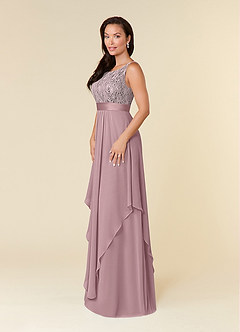 Azazie Xella Mother of the Bride Dresses Dusty Rose A-Line Lace Chiffon Dress image2