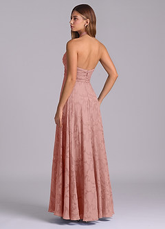 Azazie Tessie Bridesmaid Dresses Rosette A-Line Pleated Floral Burnout Dress image6
