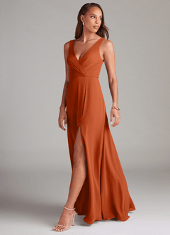 Azazie Nelly Kleider zum Anprobieren zu Hause A-Linie Plissee Chiffon Kleid Agave image4