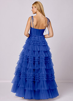 Barbie ♥ Azazie Abiti da Damigella Abito A-Line in Tulle Scollo a Cuore Blu Reale image5