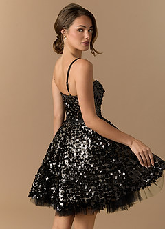 Bianka Black Shimmer Mini Dress image4