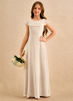Azazie Kittie Girls Formal Flower Girl Klänningar Klä A-Line i Chiffong image5