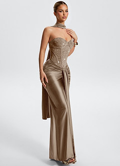 Vestido Champán Largo Quinley image7