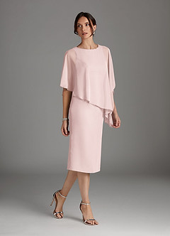 Azazie Sparrow Mère de la mariée Robes Robe Fourreau en Mousseline de soie Sequins Rose Pâle image2