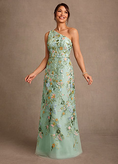 Azazie Bertie Mother of the Bride Dresses Agave A-Line Lace Dress image4