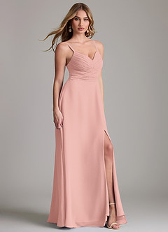 Azazie Terese Bridesmaid Dresses Rosette A-Line Pleated Chiffon Dress image3