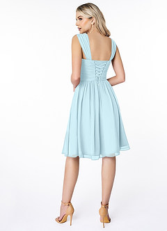Azazie Angie Bridesmaid Dresses Cloud Blue A-Line Corset Chiffon Dress image2