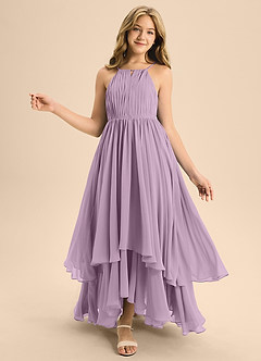 Azazie Elliora Junior Wisteria A-Line Pleated Chiffon Dress image1