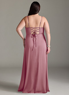 Azazie Marchella Bridesmaid Dresses Vintage Mauve A-Line Corset Stretch Satin Dress image8