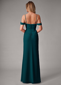 Azazie Haisley Jurken voor bruidsmeisjes Converteerbaar Jurk van Chiffon met Kolom Off the Shoulder Pijnboom image7