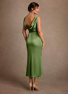 Azazie Mazhe Mother of the Bride Dresses Juniper A-Line Pleated Stretch Satin Dress image2