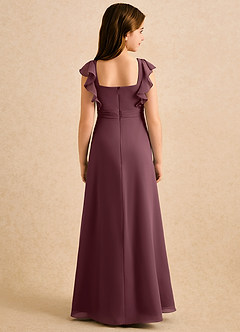 Azazie Soso Girls Formal Flower Girl Dresses Sangria A-Line Pleated Chiffon Dress image2