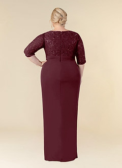 Azazie Macie vestidos de madre de la novia Vestido de Cabernet de Encaje de Recto con Scoop Lentejuelas image8