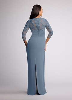 Azazie Joan Mother of the Bride Dresses Twilight Sheath V-Neck Lace Chiffon Dress image4