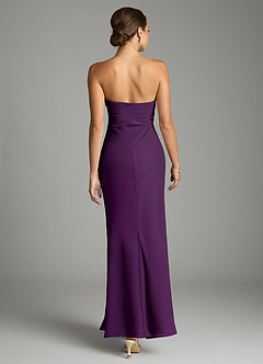 Azazie Saylor Vestidos de damas de honor Vestido de Uva de Gasa de Corte Sirena con Sin tirantes image11