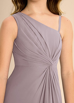 Azazie Brooke Junior A-Linie Seitliche Cut-Outs Chiffon Kleid Dämmerung image7