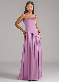 Azazie Adeline Bridesmaid Dresses Wisteria A-Line Strapless Stretch Satin Convertible Dress image7