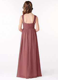 Azazie Evie Junior Amethyst A-Line Pleated Chiffon Dress image3