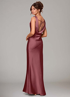 Azazie Rylina Bridesmaid Dresses Desert Rose Mermaid Stretch Satin Dress image4