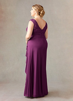 Azazie Edelin Mother of the Bride Dresses Raspberry A-Line Sweetheart Neckline Pleated Mesh Dress image5