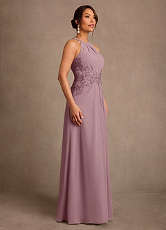 Azazie Georgie vestidos de madre de la novia Vestido de Rosa Polvorienta de Gasa de Corte en A con Encaje image2