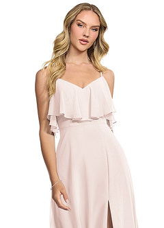 Azazie Jean Vestidos de damas de honor Vestido de Pétalo De Rosa de Gasa de Corte en A Convertible image4