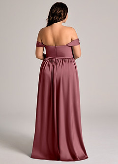 Azazie Calianna Bridesmaid Dresses Desert Rose A-Line Off the Shoulder Stretch Satin Convertible Dress image7