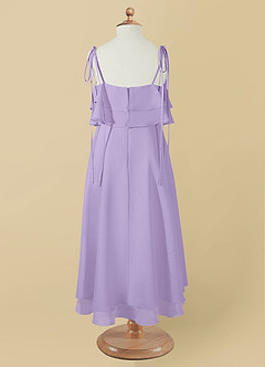 Azazie Temi Flower Girl Dresses Lilac A-Line Spaghetti Strap Chiffon Dress image11