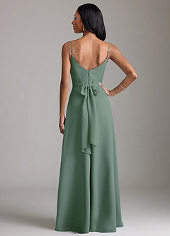 Azazie Kali Brudtärnklänningar Klä av A-Linje i Chiffong Plisserad Eukalyptus image4