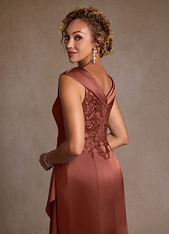 Azazie Santa Monica vestidos de madre de la novia Vestido de Castaño de Encaje de Corte en A image6