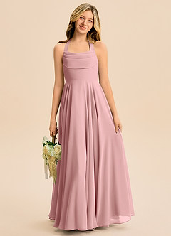 Azazie Kady Junior Dusty Rose A-Line Sweetheart Neckline Chiffon Dress image4